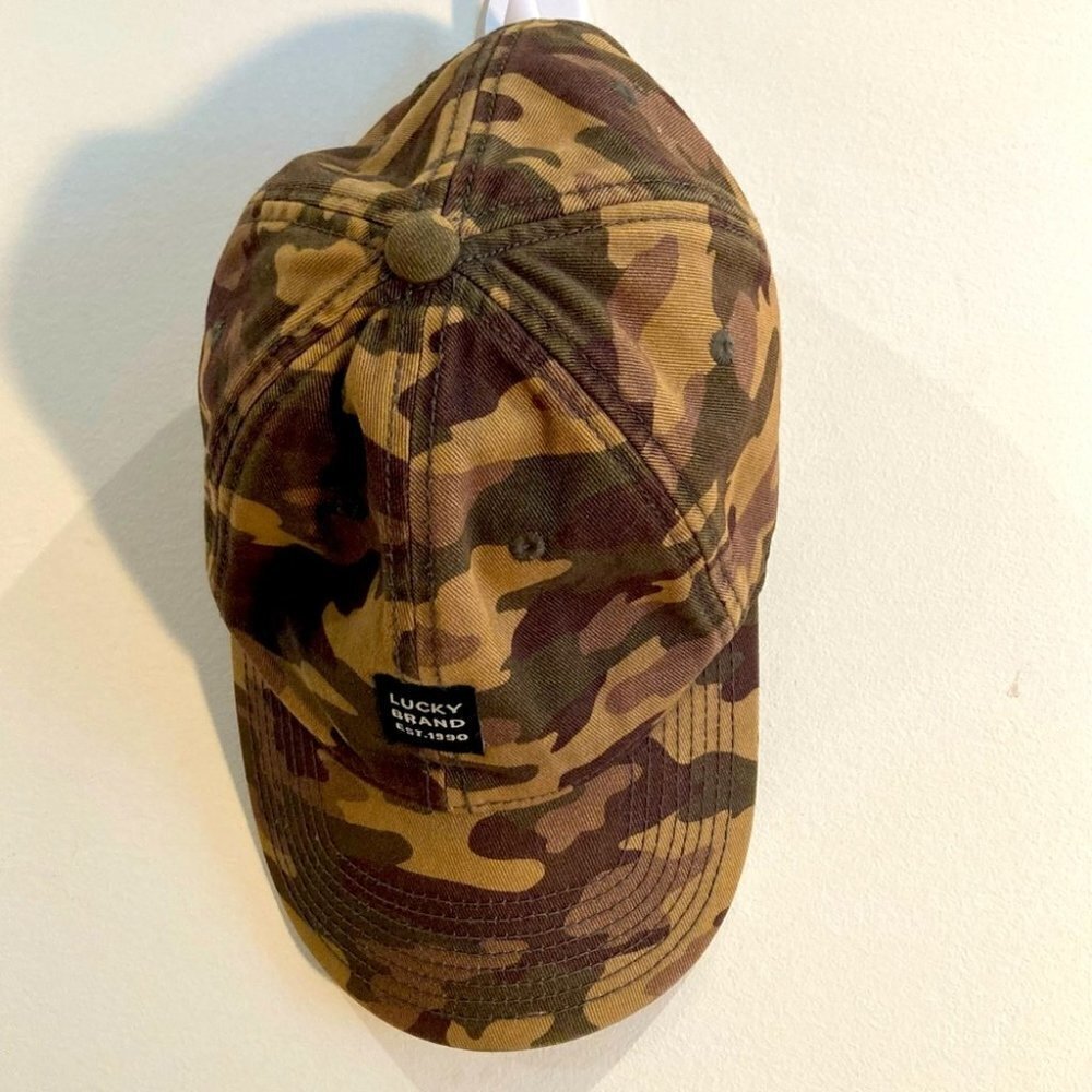 LUCKY BRAND Baseball Cap Camo Pattern 100% Cotton Adjustable Tab